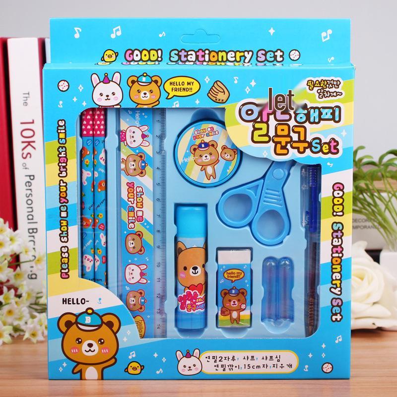 Cartoon Gift Box: Korean Stationery Set for Kindergarten & Elementary School Rewards