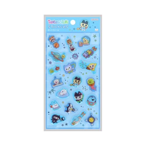 Sun-Star Stationery Tamagotchi Puffy Sticker, Blue x2