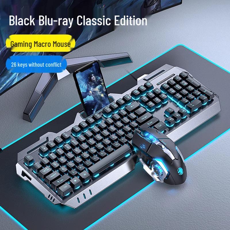 Gaming Keyboard & Mouse Set: True Mechanical Feel, with Headset & Extra Light Option