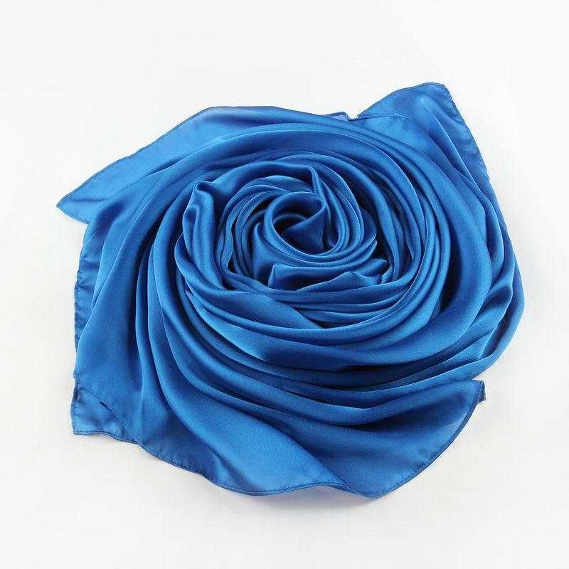 Women's Versatile Long Satin Scarf - Solid Color, Summer Sunscreen Shawl