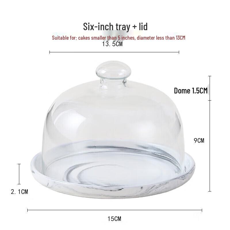 European Glass Dessert Plate & Fruit Tray with Dome Lid