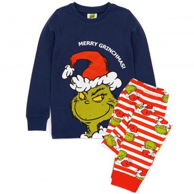 Childrens/Kids Slim Christmas Long Pajamas Set
