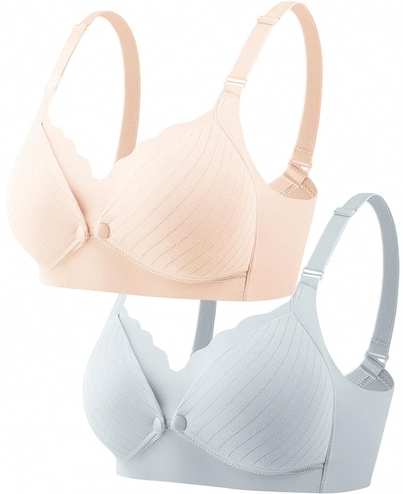 

Joyancejt Материнский Уход Большой Размер Бежевый Светлые Бюстгальтеры, Набор из 2 штук, Спереди на Застежке, Бюстгальтер, Беспроводной, Хлопок, Предотвращающий Провисание, (Светло-серый, Средний)