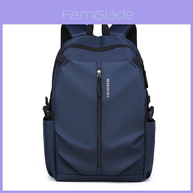 Simple Solid Color Letter Print Student Large Capacity Backpack For Women