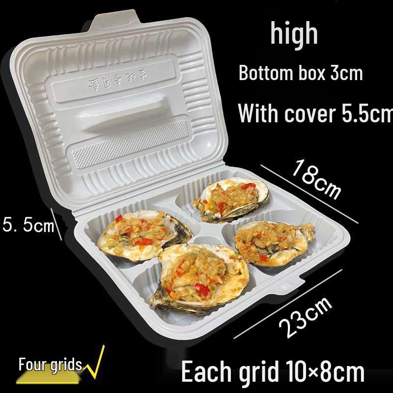 Six-Compartment Disposable Takeaway Box for Oyster, Scallop, Eggplant, and BBQ Dishes