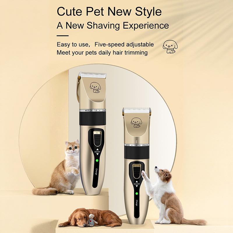 Professional Rechargeable Pet Shaver Kit Ceramic Blade Low Noise Dog Cat Hair Trimmer With 4 Limit Combs