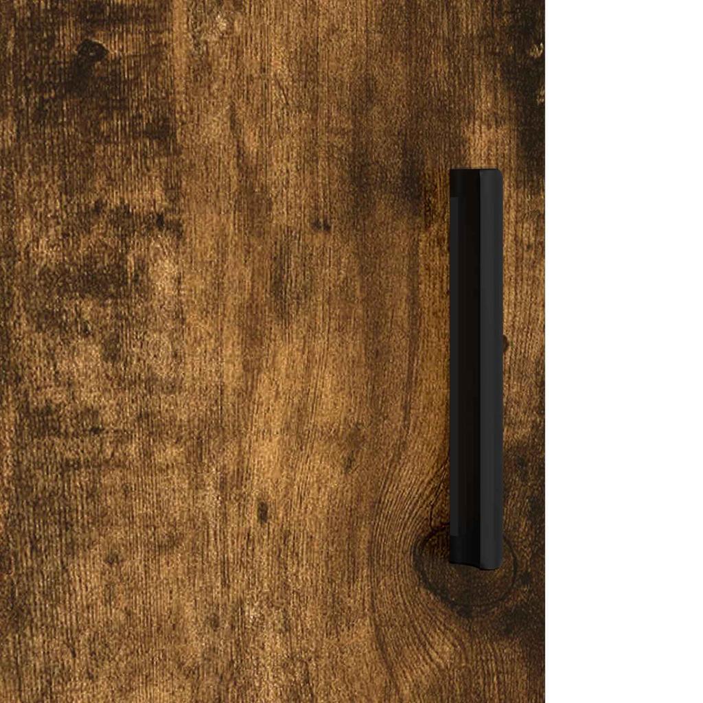 Bathroom Cabinet with Door Smoked Oak 61 X 35 X 64 Cm