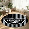 Las Vegas Raiders Printed Round Crystal Velvet Rug Soft Non Slip Floor Carpet For Bedroom Holiday Gift