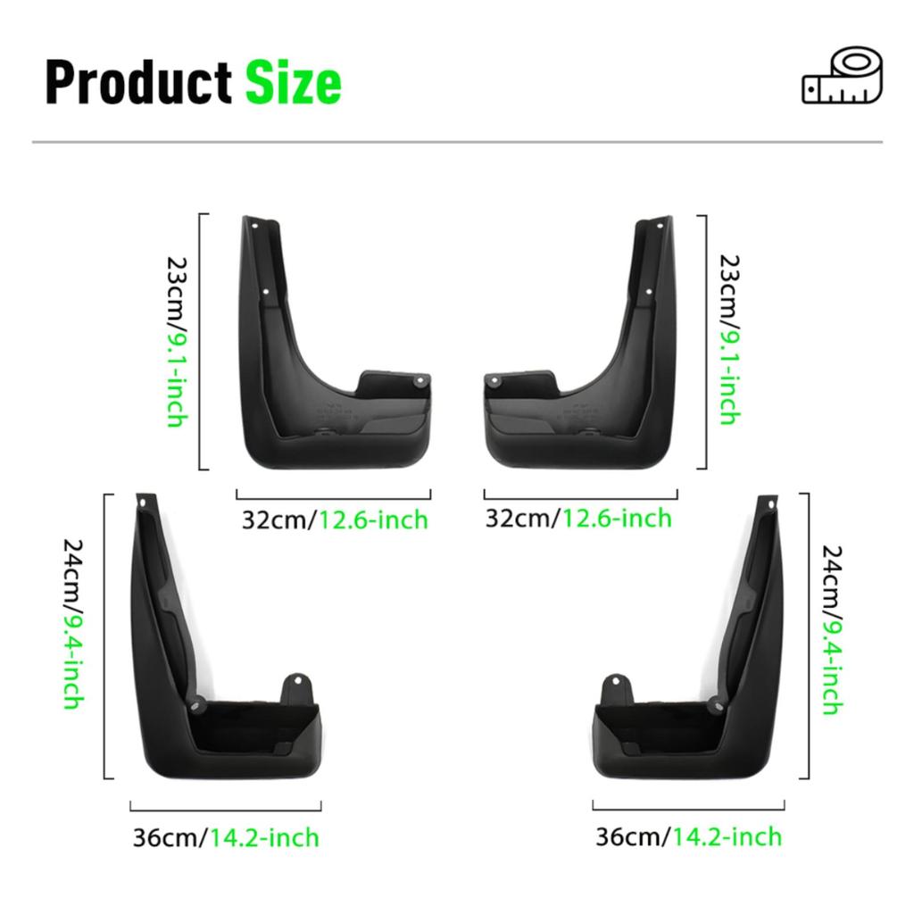 4PCS Car Mud flaps Splash Guards Mudguards Car Mud Flaps Compatible with Bmw 1 E81 E87 2004 2005 2006 2007 2008 2009 2010 2011