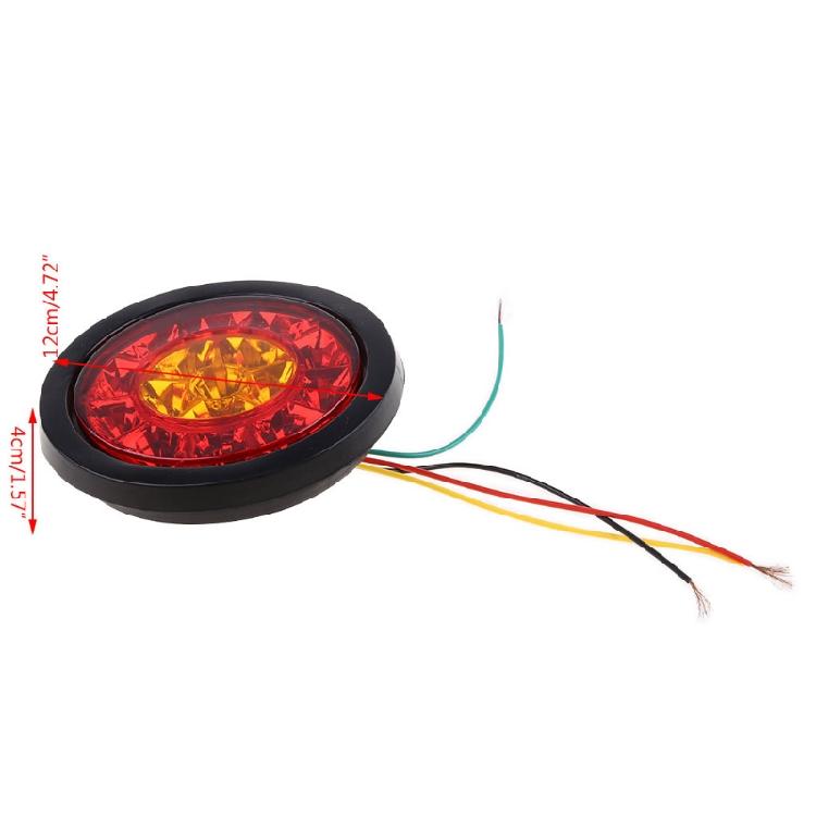 2 Stück LED-Bremslicht für Auto 12V Retro Runde Nebelschlussleuchte 16-LED-Rücklicht für Anhänger