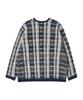 Beyond Closet Preppy Hairy Check Mohair Tough Cardigan Navy