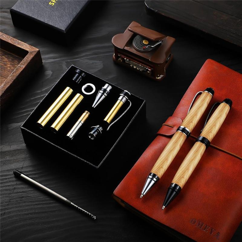 SHGO-6 Pieces Wood Turning Pen Set With Refills Rotating Pen Kit For Wood Turning Bulk Lathe Turning Supplies For Pen Making
