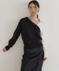 LUCIR ZU Asymmetric Collar Knit (Black)
