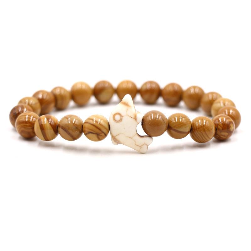 Naturstein Armband Mode Männlich Weiblich Delphin Stretch Paar Armband