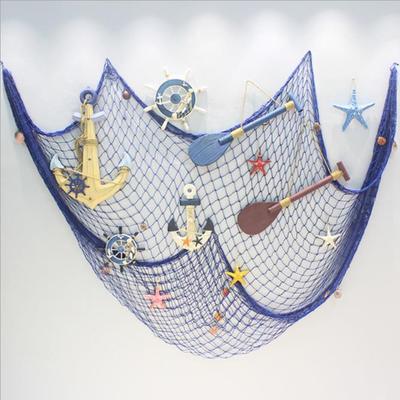 1x2m Fischernetz, Muschel, Seestern, zum Aufhängen, Wanddekoration für Zuhause, nautische Ozean-Motive, Heimdekoration, dekoratives Fischernetz