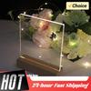 1-5 Stück LED Holzlicht Display Kristall Holzleuchtende Basis Ständer Acryl Lichtplatte Basis USB Holzbasis für Harzkunst Lichter