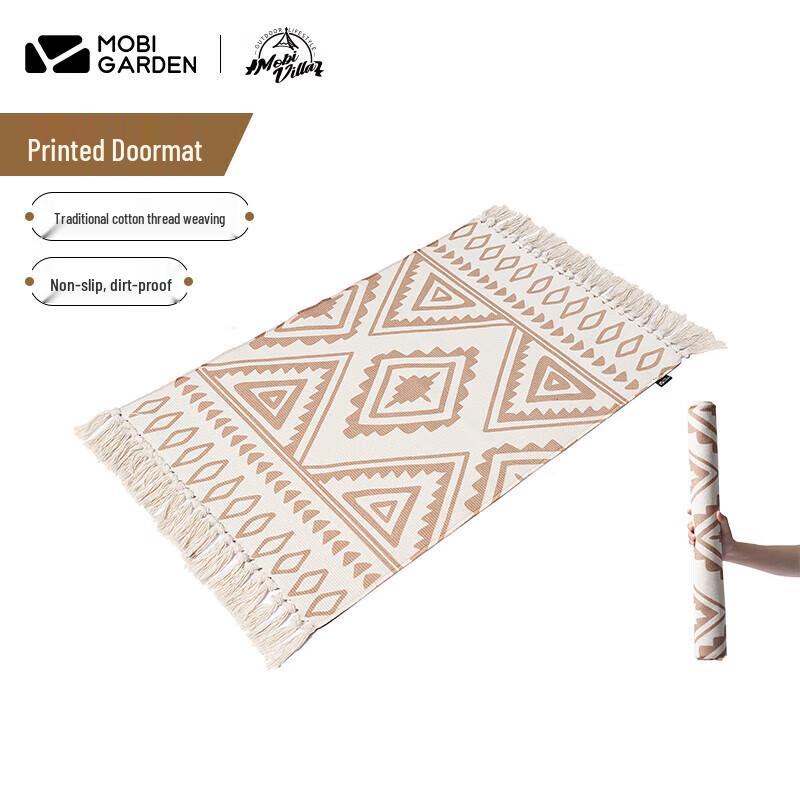 Mobi Garden Camping  Home Tassel Print Doormat