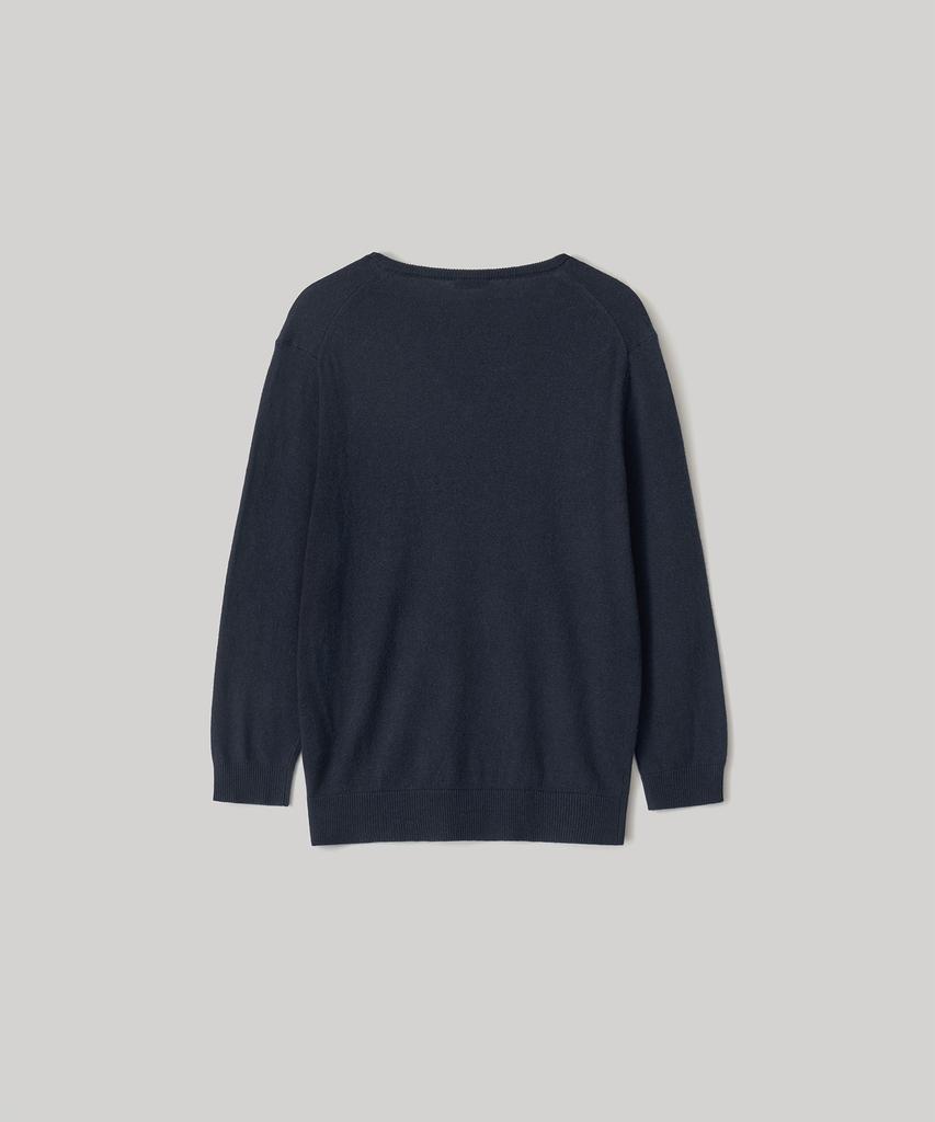 ANOTHER OFFICE WOMEN W. V-Neck Solid Knit (Navy)