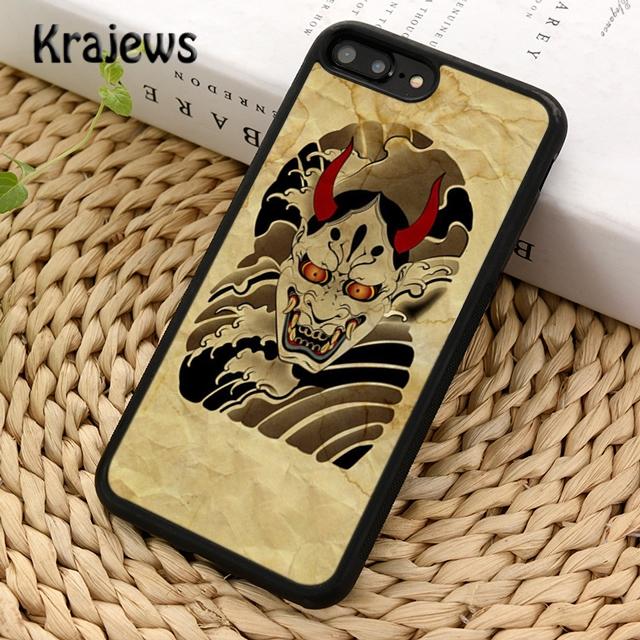 Krajews Japanese Oni Hannya Demon Mask Phone Case For iPhone 17 Air 16 15 14 plus 11 12 13 pro max coque
