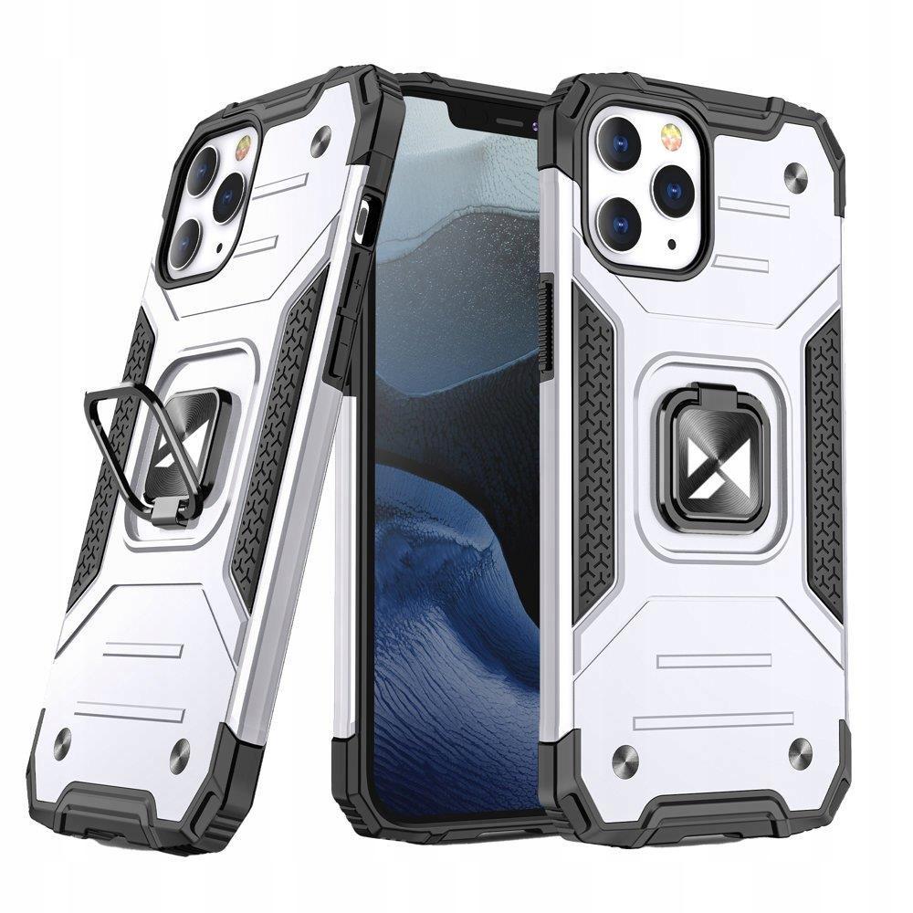 Wozinsky Ring Armor Pancerne Hybrydowe Etui Pokrowiec + Magnetyczny Uchwyt Iphone 13 Pro Max Srebrny