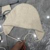 Heavy Industry Personalized Sequins Skinny Ear Protection Rabbit Hair Knitted Hat Women's Autumn and Winter Casual Versatile Plush Wool Lei Feng Hat