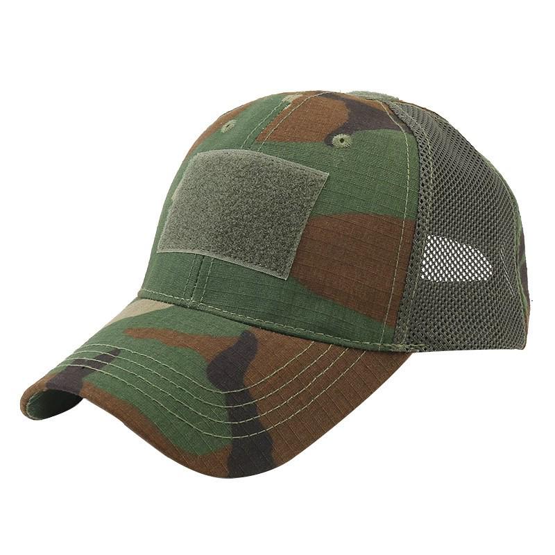 Tactical Mesh Camouflage Baseball Cap with Velcro and Sun Protection