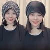 Floral Print Doublesided Fabric Hat With Wrap Strap For Autumn Winter Comfort
