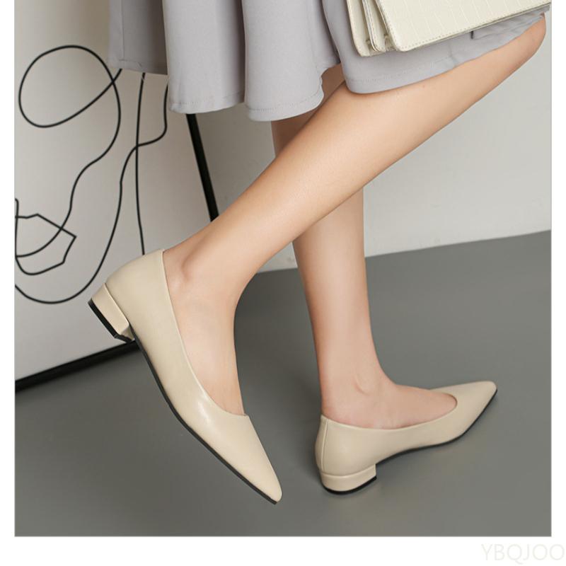Women's Elegant Fashion High Heels Dress Shoes 2025 women New Pointed Toe Shallow Mouth Square Heel Small Leather Shoes Zapatos
