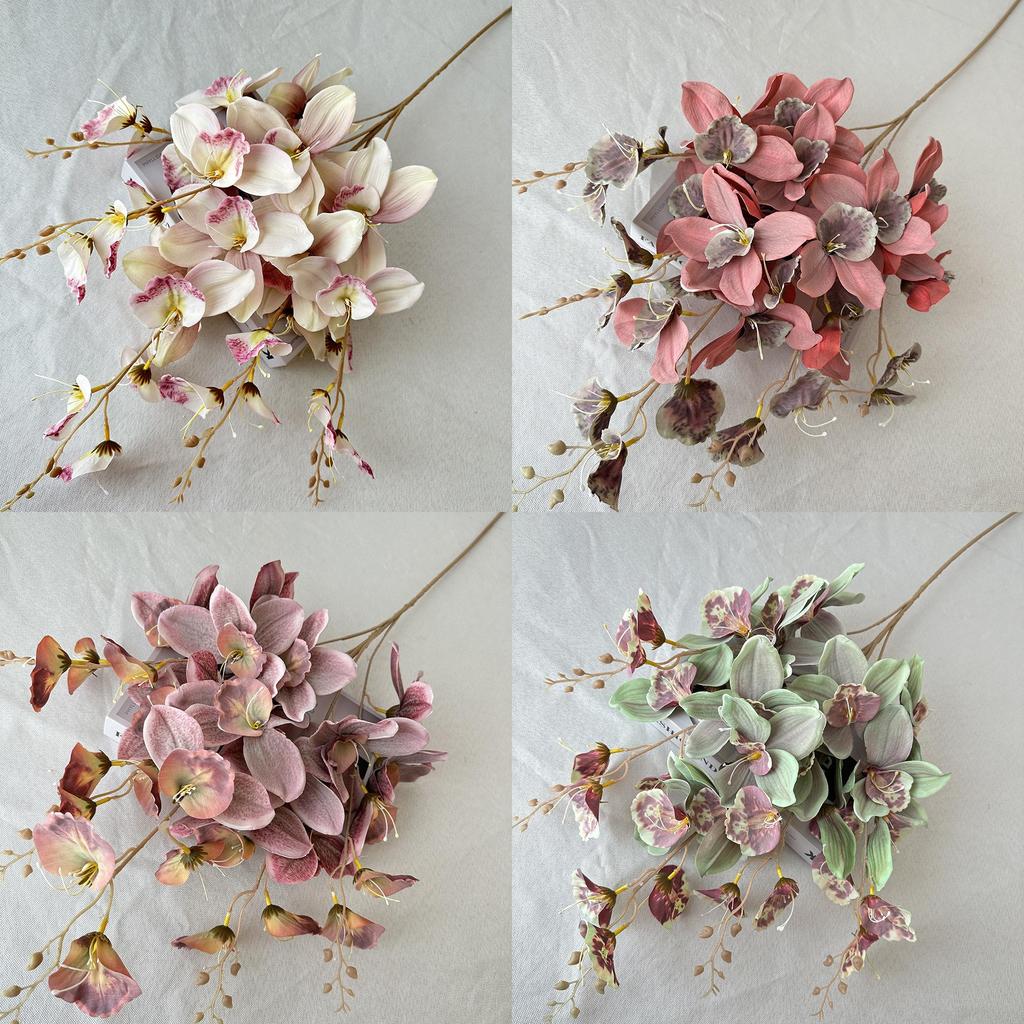 Artificial Orchid Decor Wedding Hall With Silk Fabric For Home And Event Decor