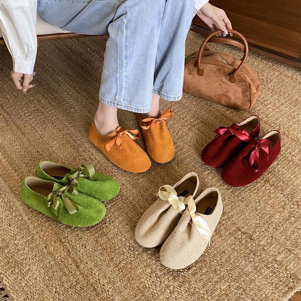 

2025 новые туфли-оксфорды с круглым носком из матовой кожи на плоской подошве на шнуровке с бантом, универсальные, в стиле колледжа, модные женские туфли 40