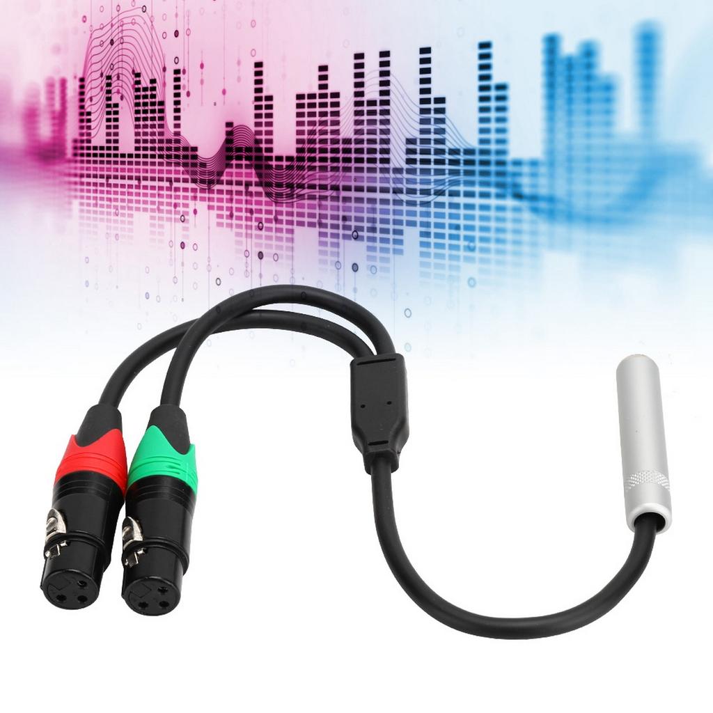 0.3M 24AWG Pure Copper Double Shield 6.35 Female To Dual XLR Female Audio Connecting Cable
