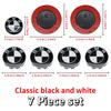 For BMW M 7Pcs Black White Car Front Hood Emblem For BMW X1 X2 X3 X4 Wheel Hub Caps Badge X5 X6 F48 F39 F10 F30 G11 E60 G01 E84 E83 Auto JG8