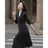 Elegant Commuter Asymmetric Pleated Blazer Dress