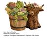 Highland Cow Planter Cute Resin Cow Flower Pot Small Decorative Plant Pot Succulents Planter for Indoor Outdoor Decor