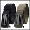 [White Fang] Nylon Casual Belt with Metal Buckle, Unique Design, Outdoor, Men's BTA001 (Black)