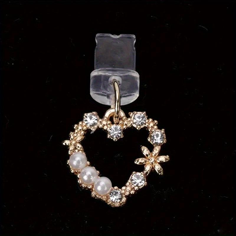 1pc Heart Pendant Charm, Mobile Phone Dust Plug, Perfect Gift for Halloween, Christmas, Anniversary, New Year, Valentine's Day Birthday and More