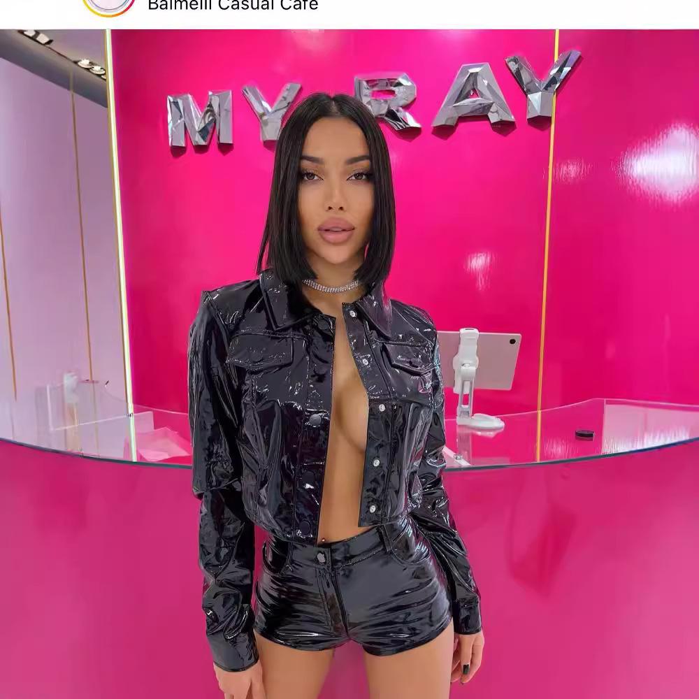 Damen Herbst- und Winterrevers Langarm Einfarbig Tops