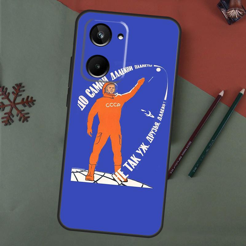 CCCP Soviet Space Propaganda Art Case For Realme C75 C65 C67 C71 C63 C61 C55 C51 C53 C35 11 12 13 14 15 Pro Plus GT6 GT7 Pro