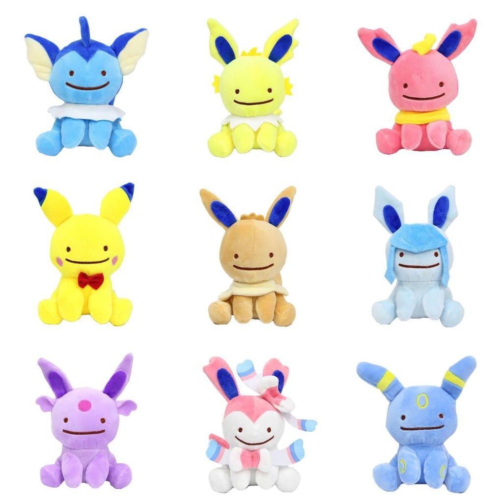 Niedliche Evoli-Pikachu-Plüschpuppe mit wendbarem Blitza, Flamara, Psiana, Aquana und Feelinara