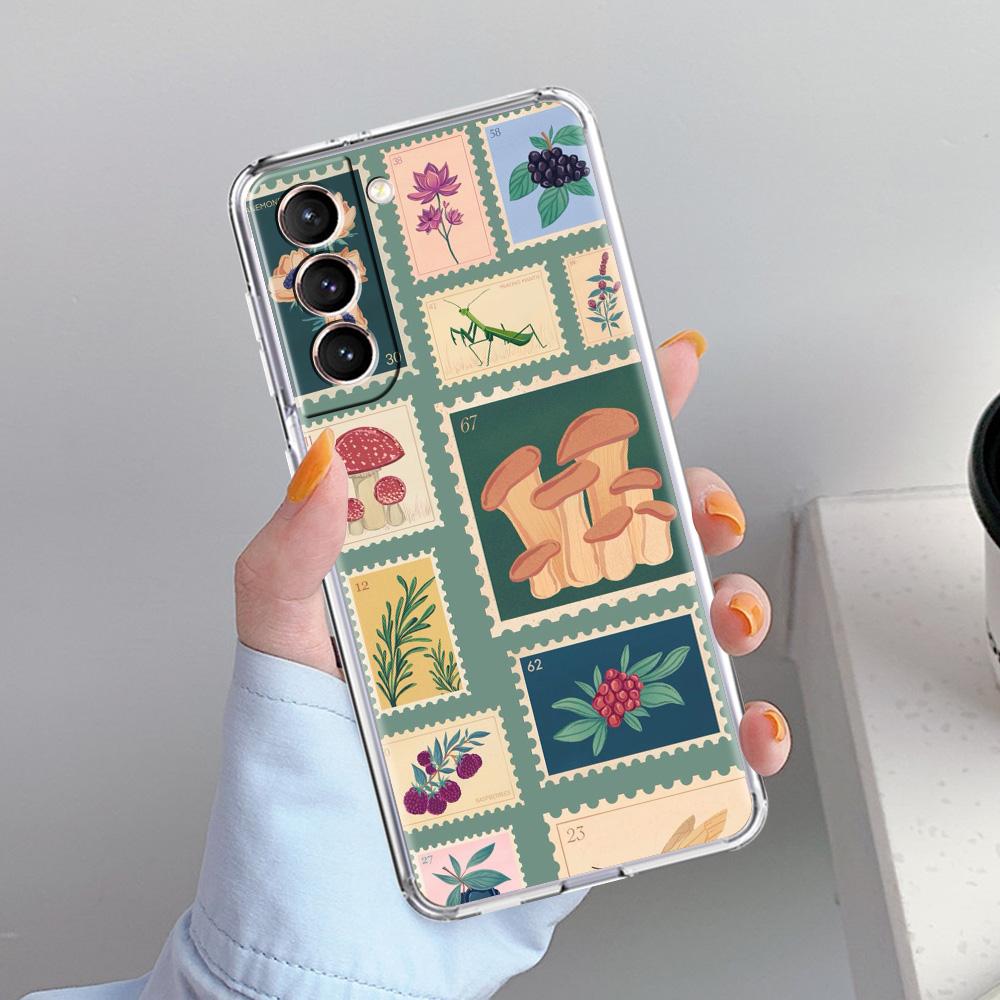 Phone Case For Samsung Galaxy S26 S25 S24 S23 S22 Ultra S20 S21 FE 5G Plus Soft Clear Cover Vintage Stamp Puzzle