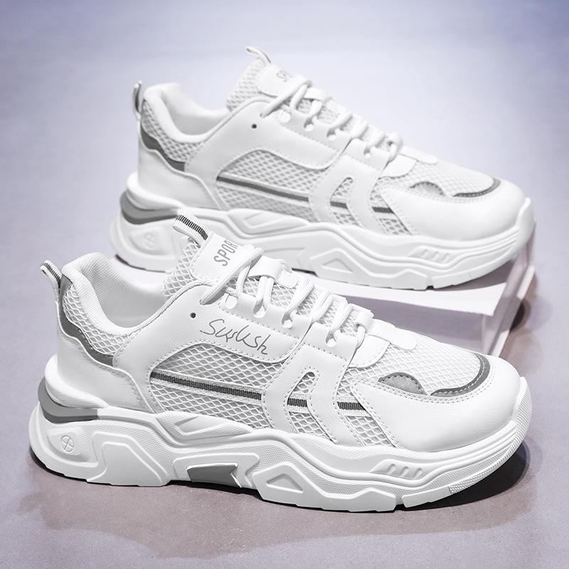 

Summer men s shoes new breathable mesh shoes men s sports shoes versatile inner height increase casual dad shoes 44