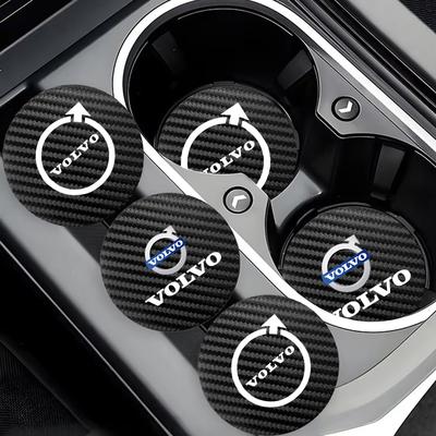 2Pcs Leather Car Coaster Auto Cup Slot Non-Slip Cushion Mat For XC90 V90 V60 XC60 V40 EC40 EX40 S80 S60 S90 C40 XC40 V70 X