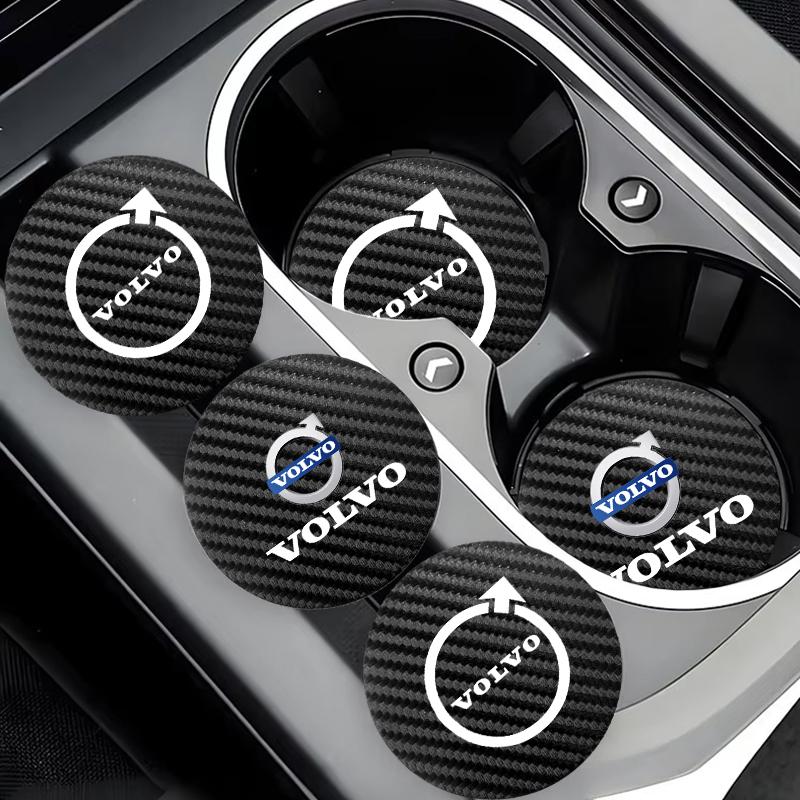 2 szt. Skórzana podstawka pod kubek do samochodu Gniazdo na kubek samochodowy Antypoślizgowa podkładka do Volvo XC90 V90 V60 XC60 V40 EC40 EX40 S80 S60 S90 C40 XC40 V70 X