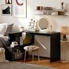Corner Desk, 120 x 100 x 76 cm, L-Shaped Computer Desk, Keyboard Tray, 4 Open Compartments, Black