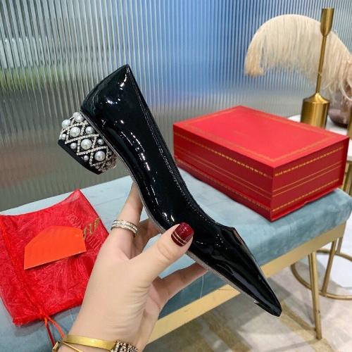 Black Rhinestone Stiletto Heels Chunky Heel Pointed Toe Work Shoes Patent Leather Suede Cowboy Blue Casual Pumps