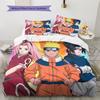 Naruto Anime Muster Bettwäsche Heimdekoration Geburtstagsgeschenk (1 Bettbezug + 2 Kissenbezüge, ohne Füllung)