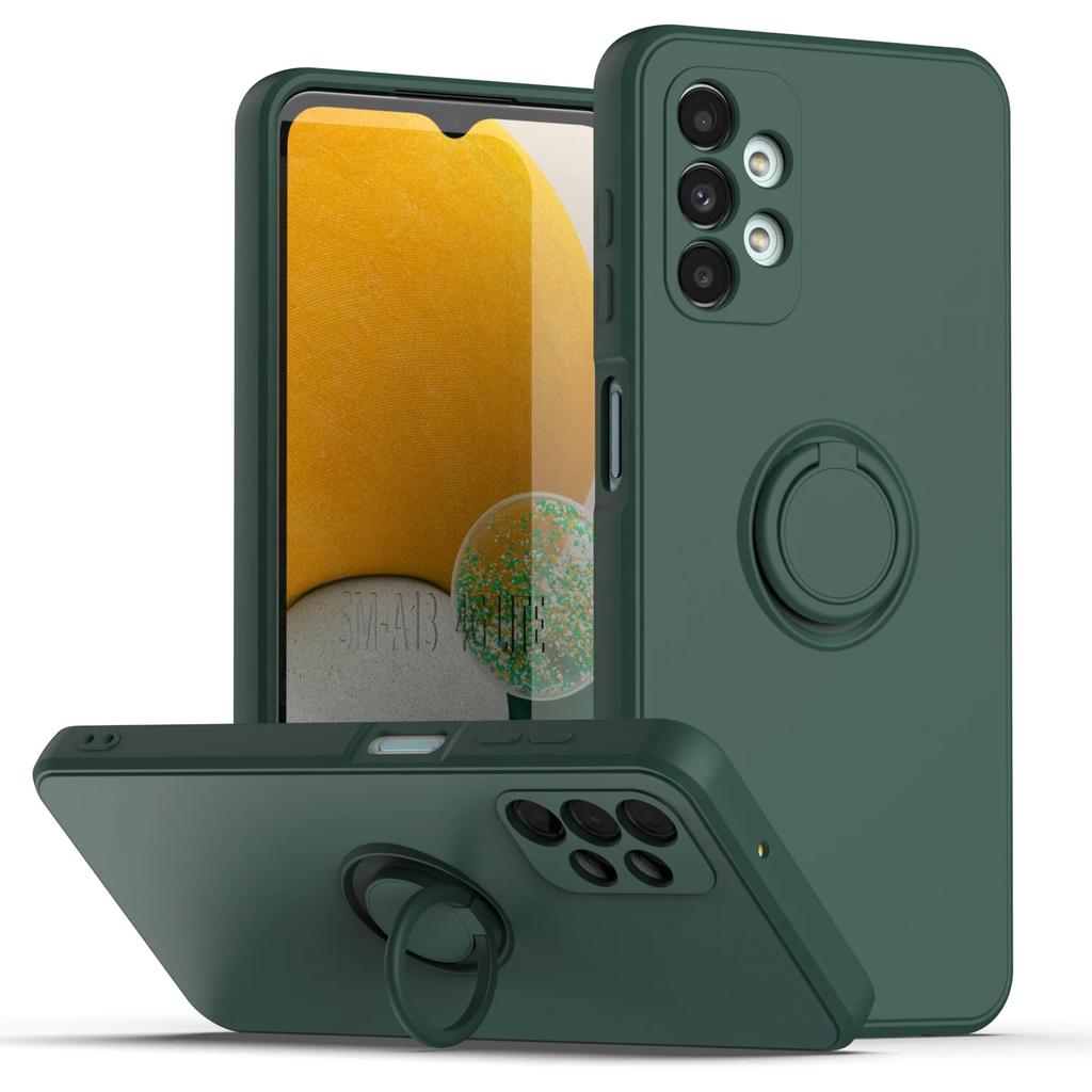For Samsung Galaxy A03 A11 A12 A22 A30 A33 A32 A51 A52 A71 A72 Magnetic Ring Holder Cover Fall-new Liquid Silicone Case