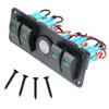 12/24V 4 In 1 ON-OFF Rocker Switch Panel for Car Marine Caravan RV Waterproof Circuit Breaker LED Voltmeter Double Light Switch