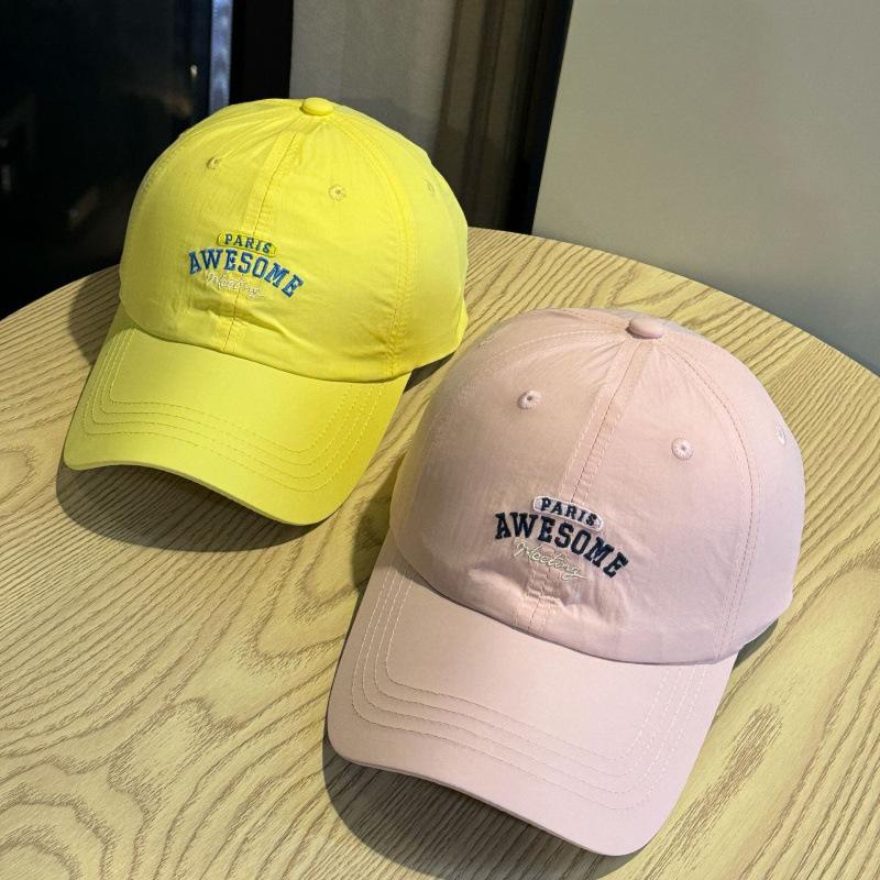 Three-Dimensional Letter Embroidery Baseball Cap Men'S And Women'S Quick-Drying Sun Protection Cap Dome Letter Printing Sunshade