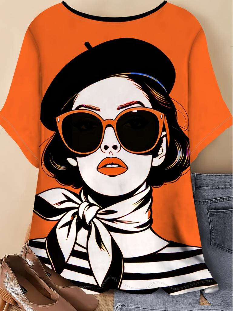 Fashion Modern Girls T-Shirt 3D Print Women's Short Sleeve Tops Y2k Clothing O-Neck Tees Casual T-Shirts Elegant Women Clothes